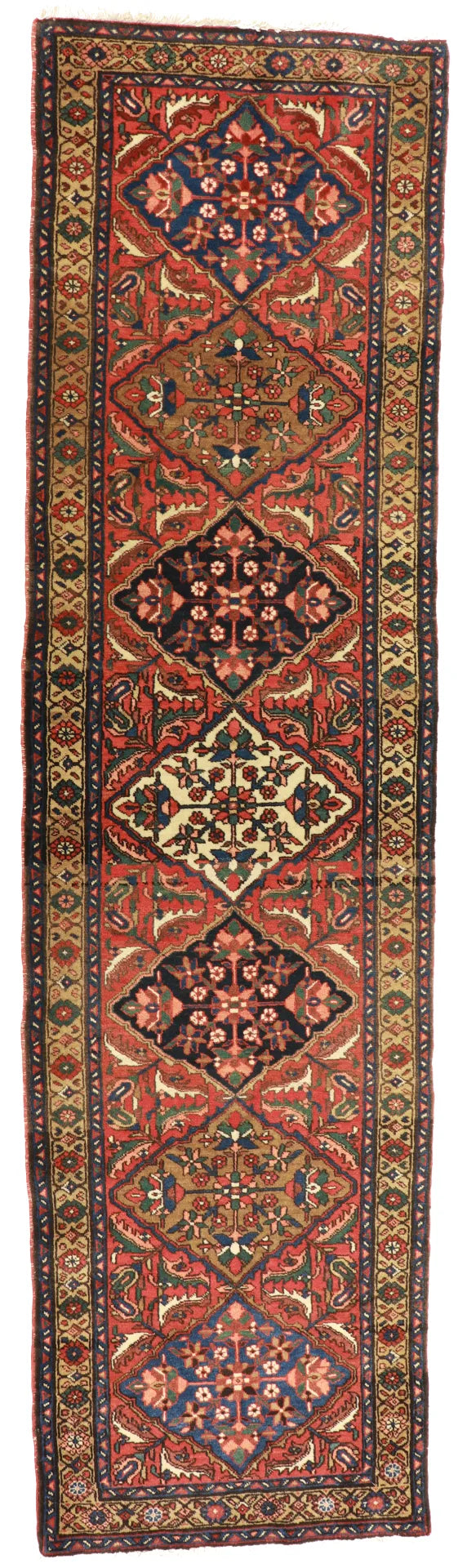 2.10 x 10.10 - Heriz Wool Geometric Rectangle - Finest Hand-Knotted Quality Wool — 12