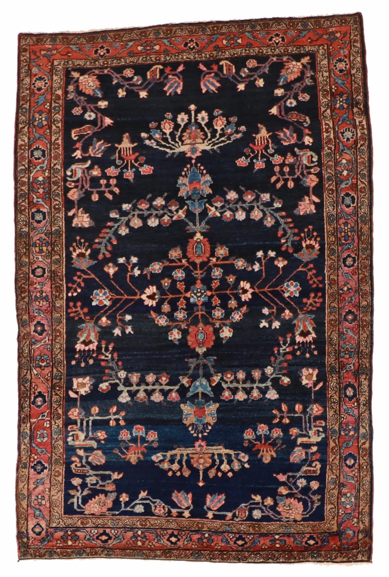 4.4 x 6.6 - Farahan Wool Traditional Rectangle - Finest Hand-Knotted Quality Wool — 12730