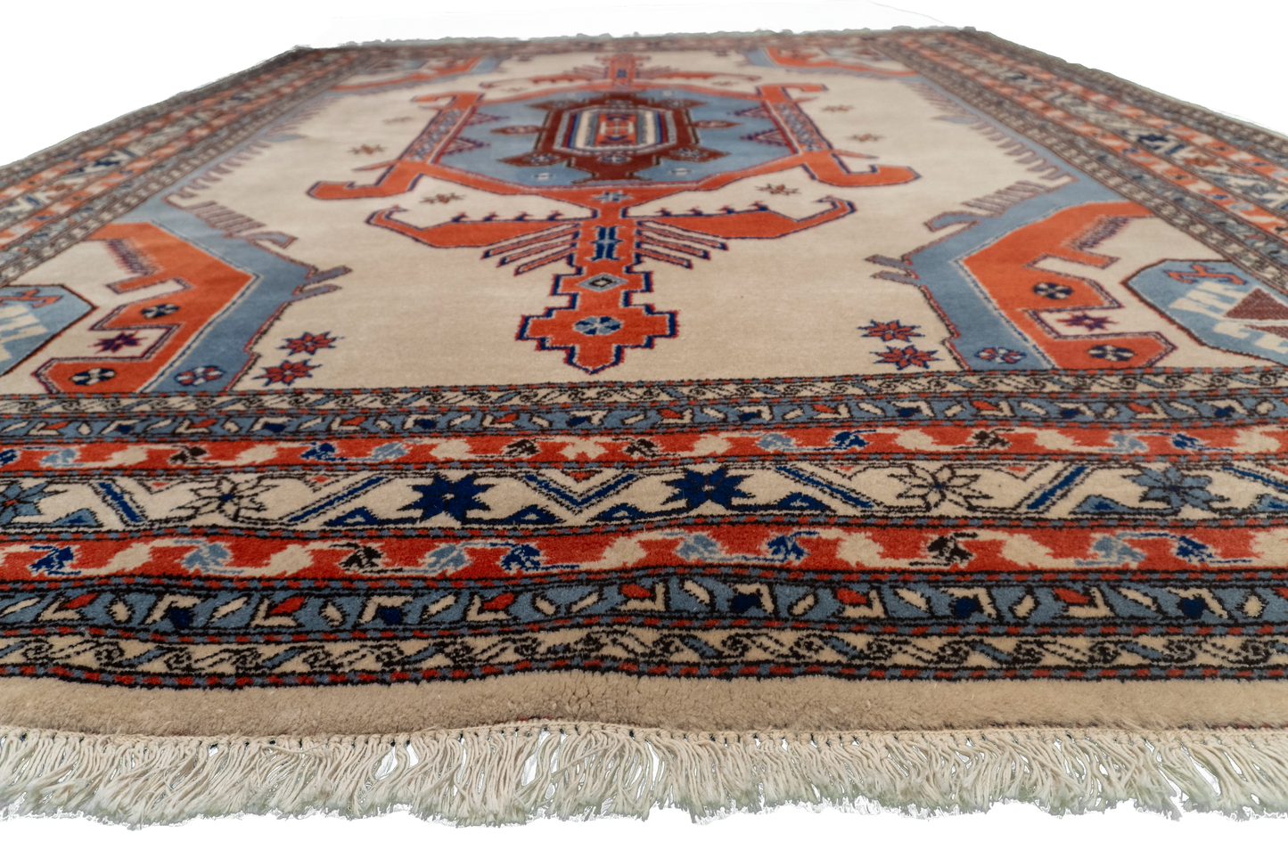 W 8 L 10 Serapie 100% Wool Hand-Woven Geometric Design - 13023