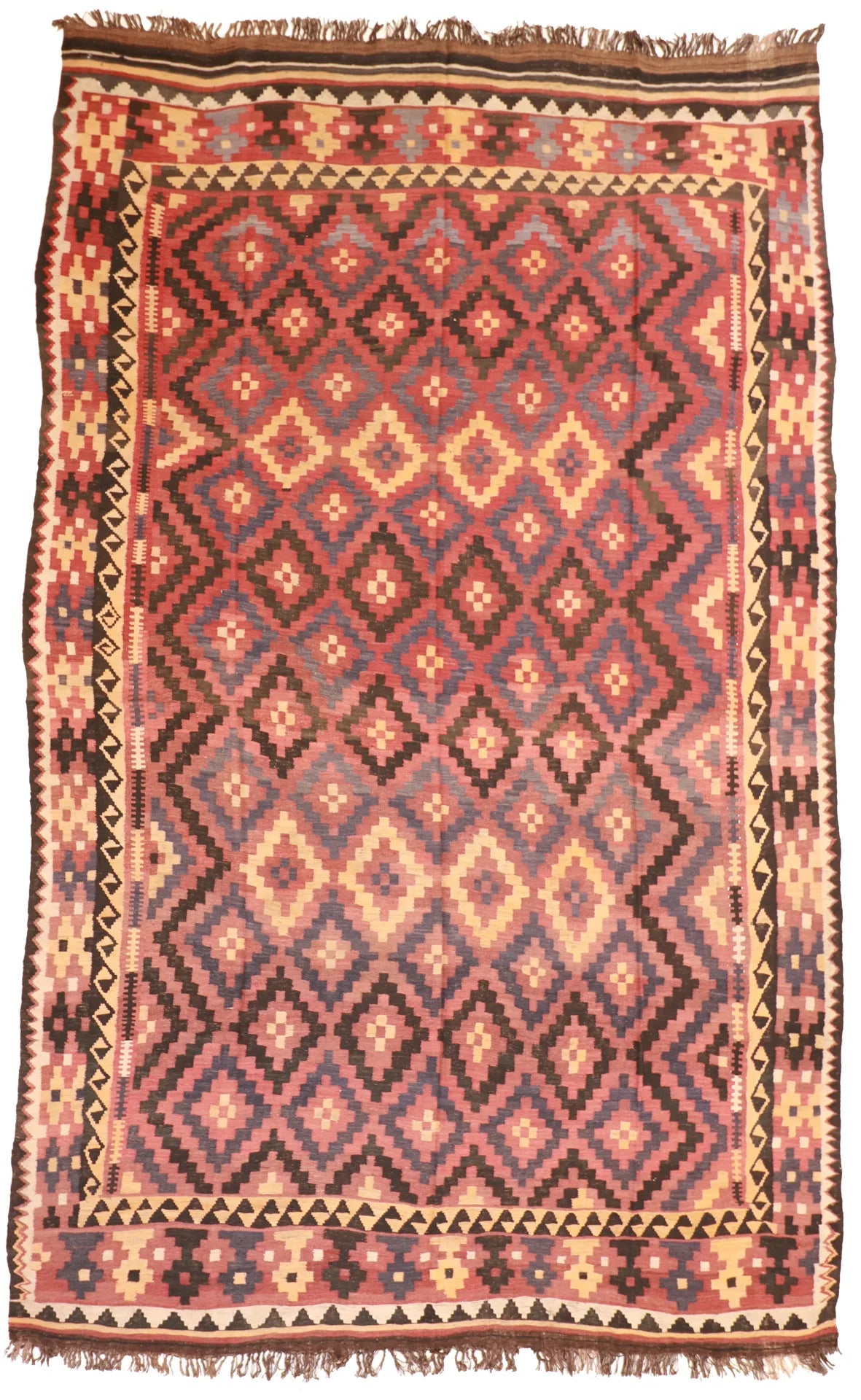 8.11 x 14.3 - Kilim Wool Modern Rectangle - Finest Hand-Knotted Quality Wool — 13152