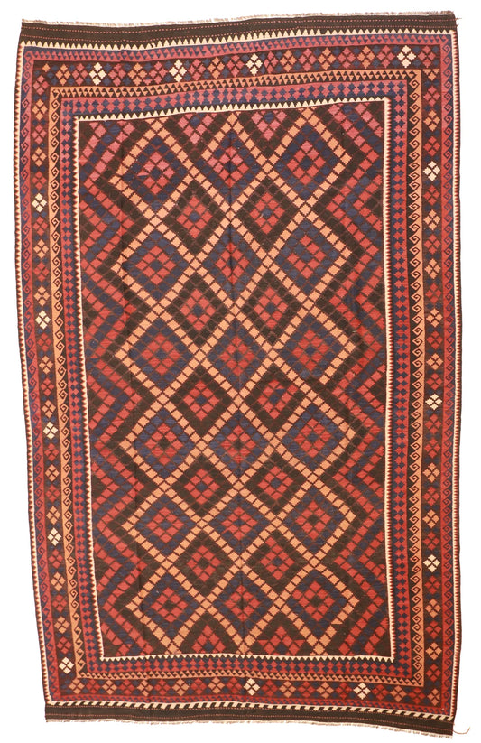 W 8.3 - L 13.1 - Kilim Wool Modern Rectangle - Finest Hand-Made Quality Wool - 13155