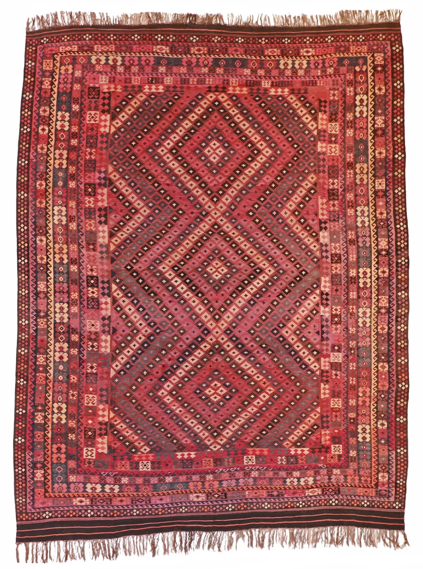 10.10 x 13 - Kilim Wool Modern Rectangle - Finest Hand-Knotted Quality Wool — 13199