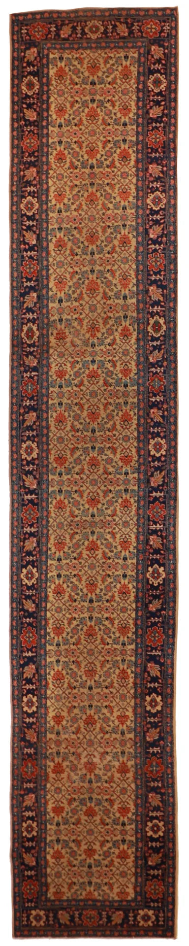 W 2.1 - L 15.9 - Tabriz Fine/Wool All Over Rectangle - Hand Woven Rug - 14873