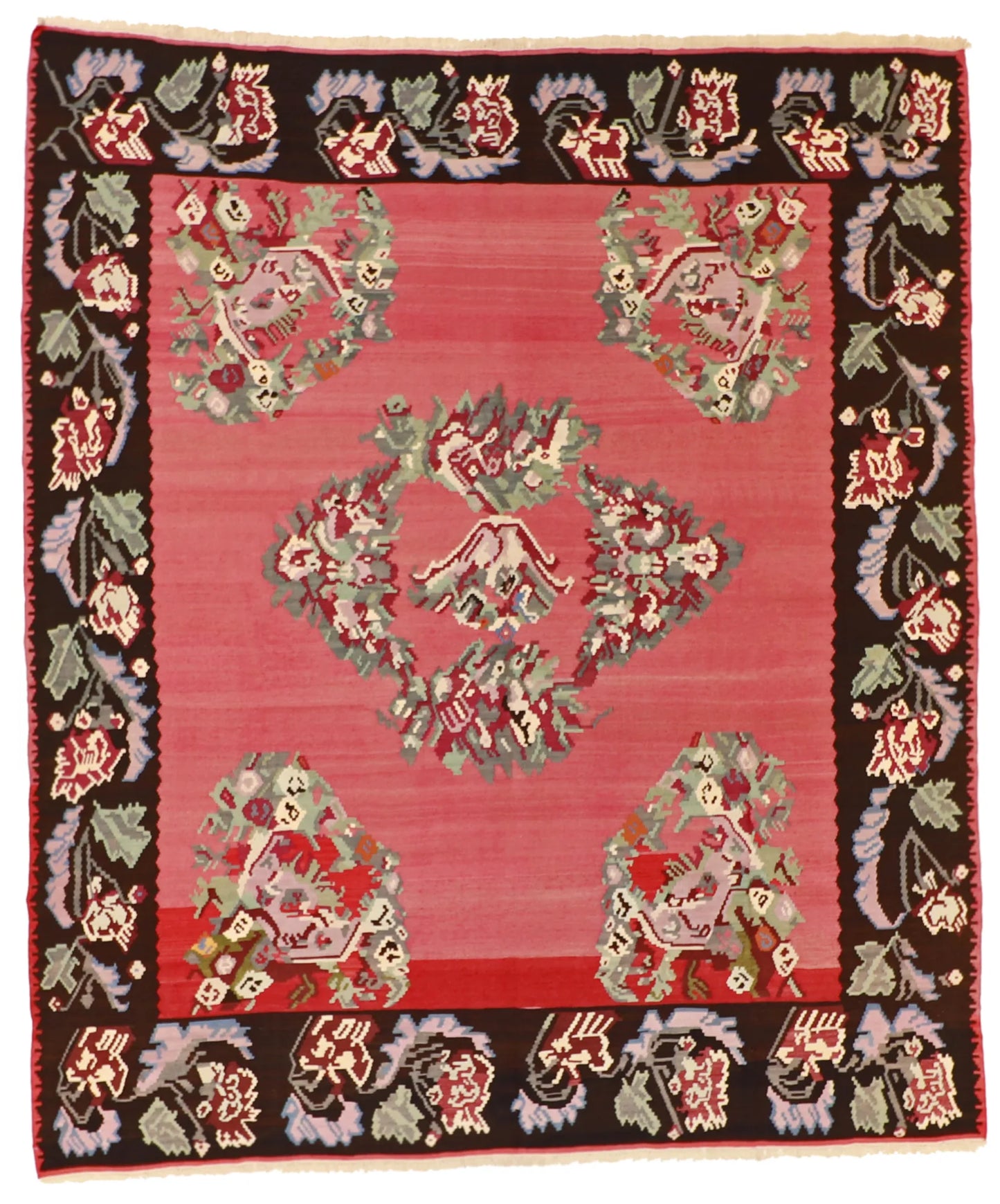 8.8 x 10 - Besarabian Wool All Over Rectangle - Finest Hand-Made Quality Wool — 14902