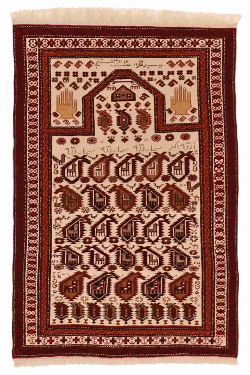 2.6 x 3.7 - Azerbaijan Wool Geometric Rectangle - Finest Hand-Knotted Quality Wool — 19200