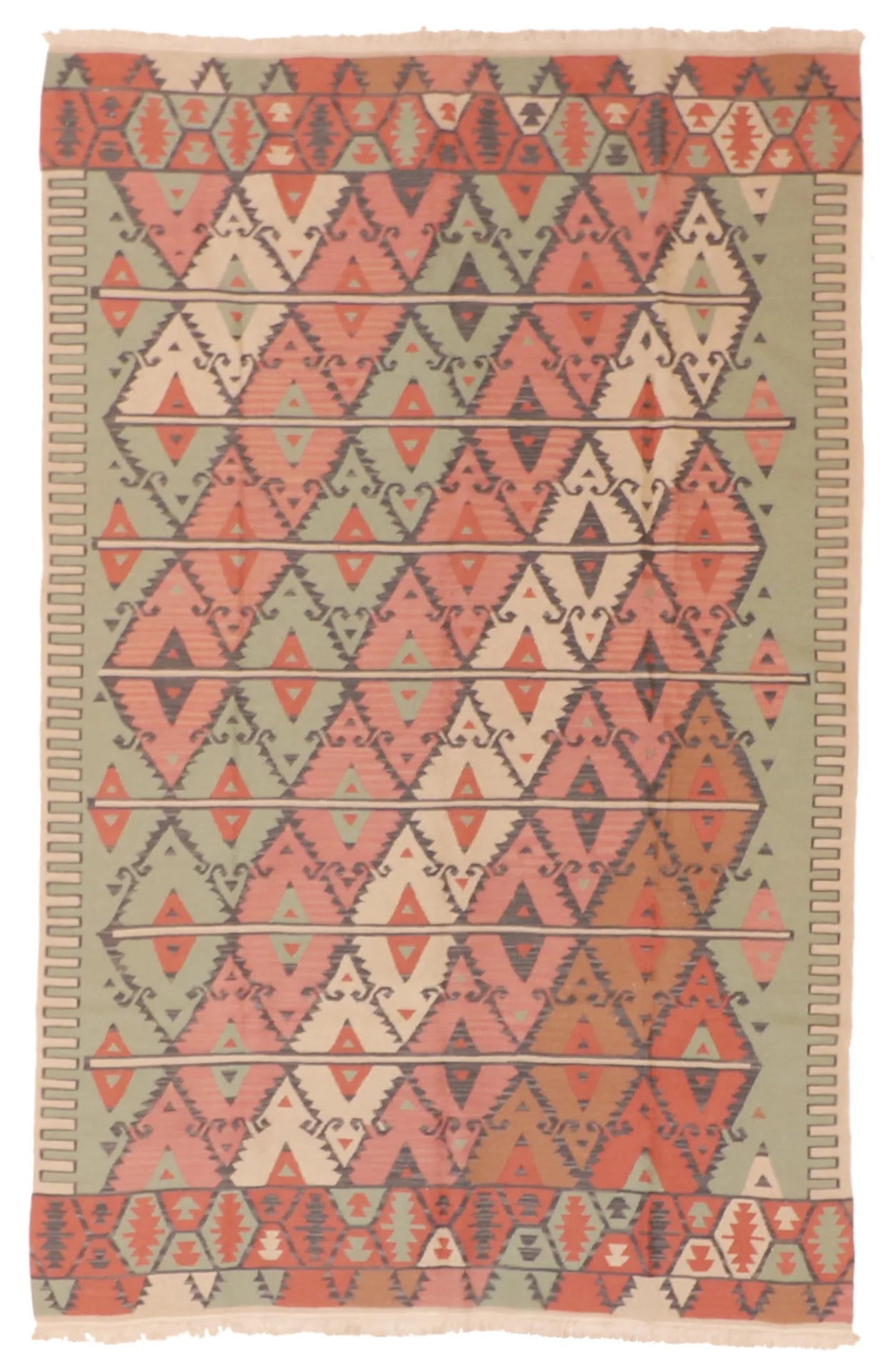 5.1 x 8 - Kilim Wool All Over Rectangle - Finest Hand-Made Quality Wool - 19317