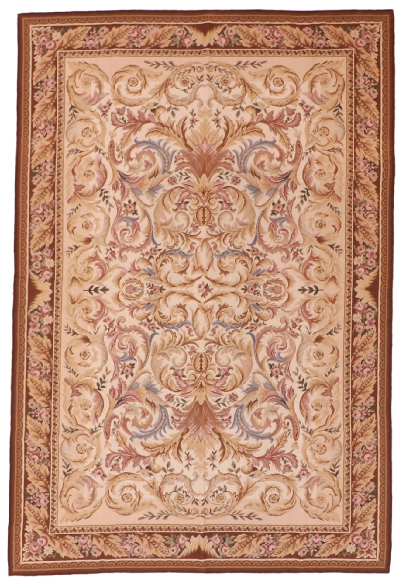 5.11 x 8.9 - Needle Point Wool All Over Rectangle - Finest Hand-Made Quality Wool — 19966