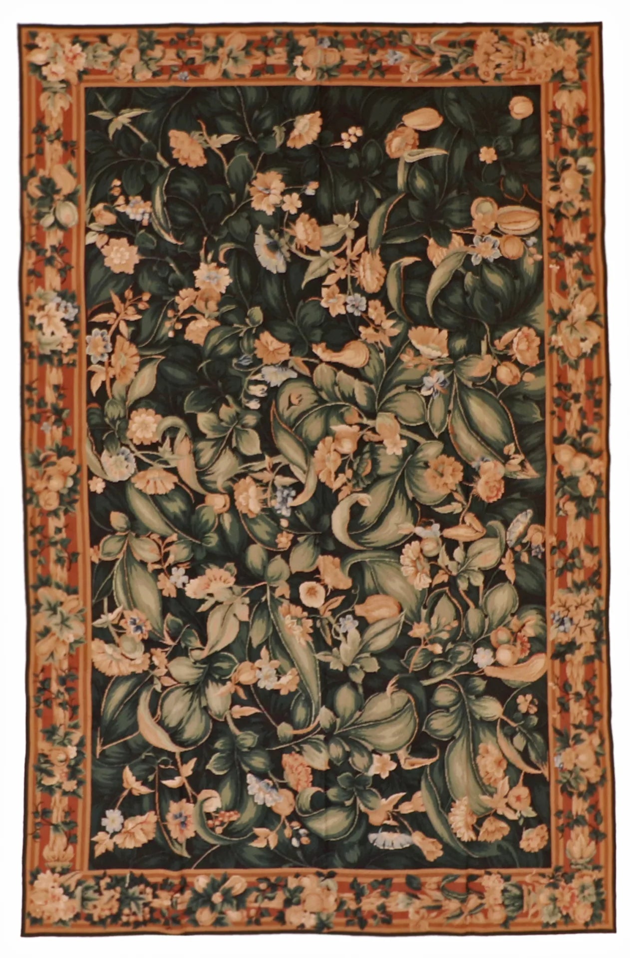 5.11 x 9.3 - Needle Point Fine All Over Rectangle - Finest Hand-Made Quality Wool — 20358