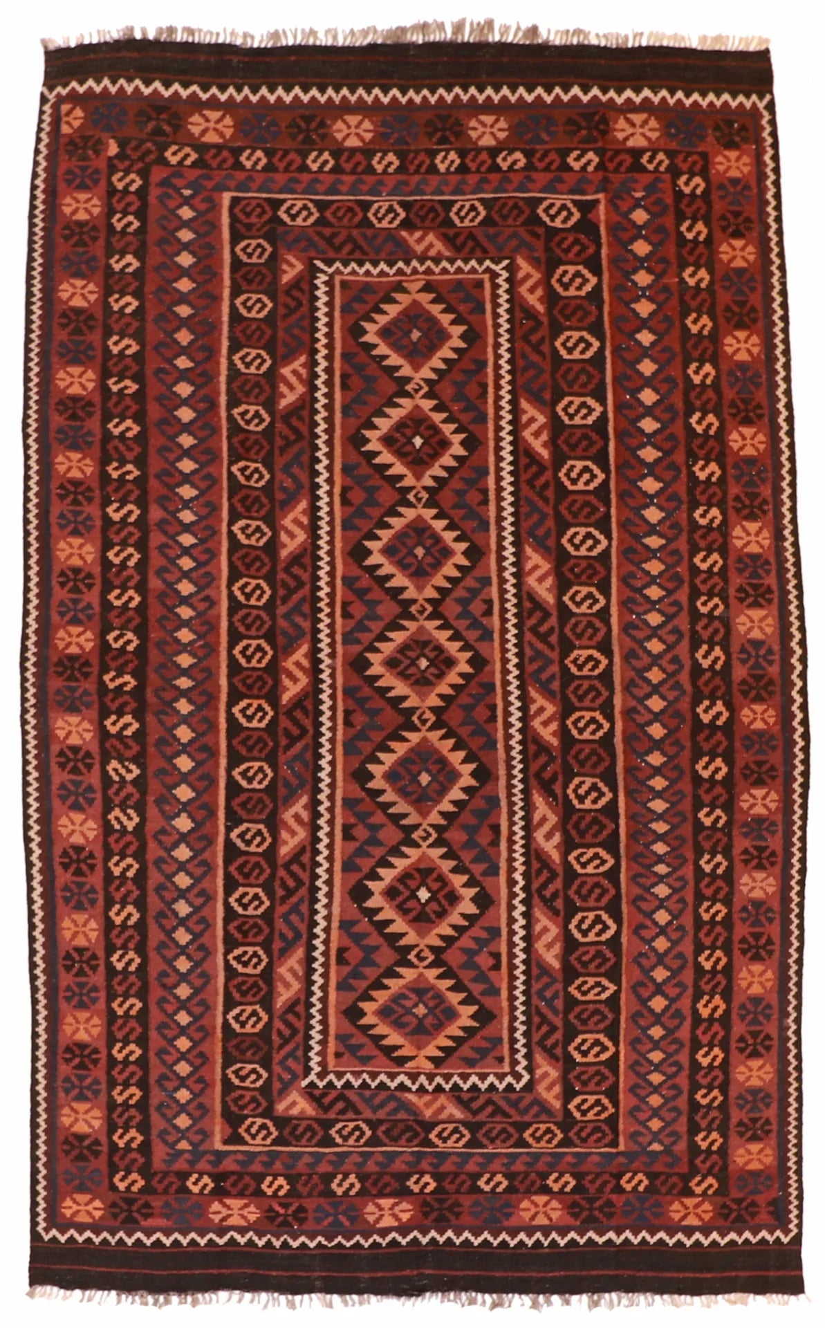 6.7 x 10.6 - Kilim Wool Modern Rectangle - Finest Hand-Knotted Quality Wool — 20412