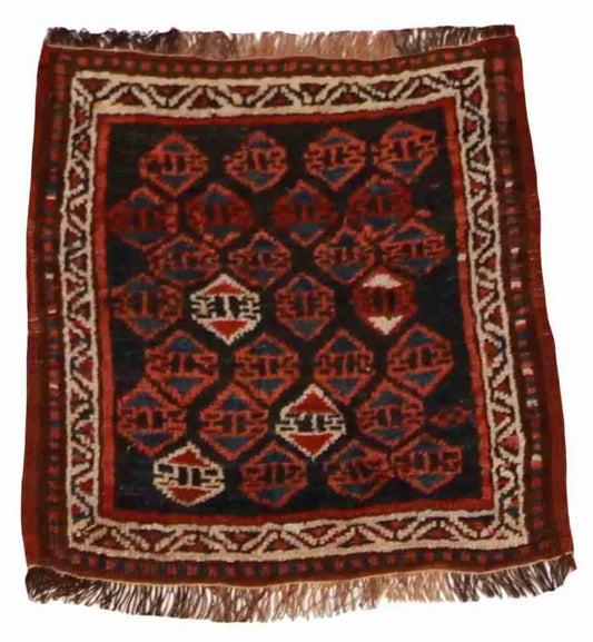 2 x 2 - Qashqai Wool All Over Square - Finest Hand-Knotted Quality Wool — 23732