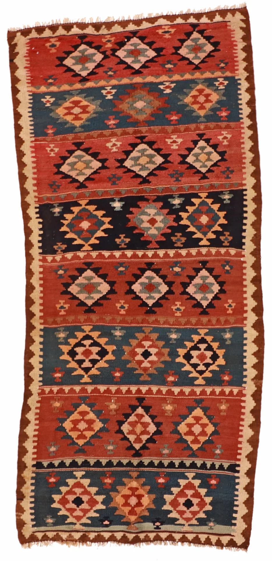 3.6 x 7.7 - Azerbaijan Wool All Over Rectangle - Finest Hand-Made Quality Wool — 23786