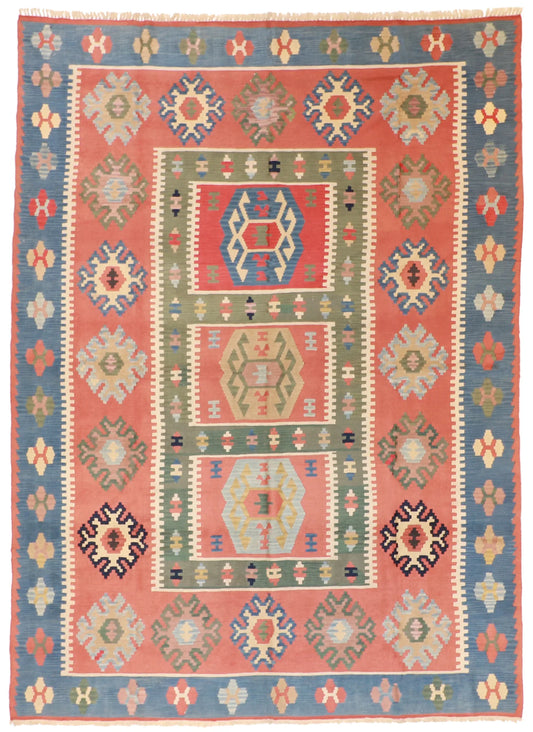 8.9 x 12 - Kilim Wool All Over Rectangle - Finest Hand-Made Quality Wool - 24364