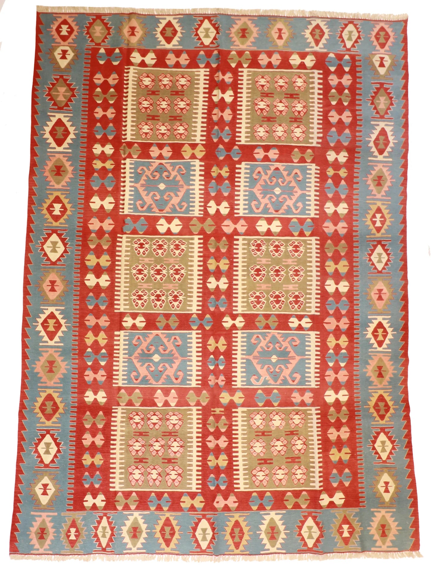 8.9 x 12.4 - Kilim Fine All Over Rectangle - Finest Hand-Made Quality Wool — 26072