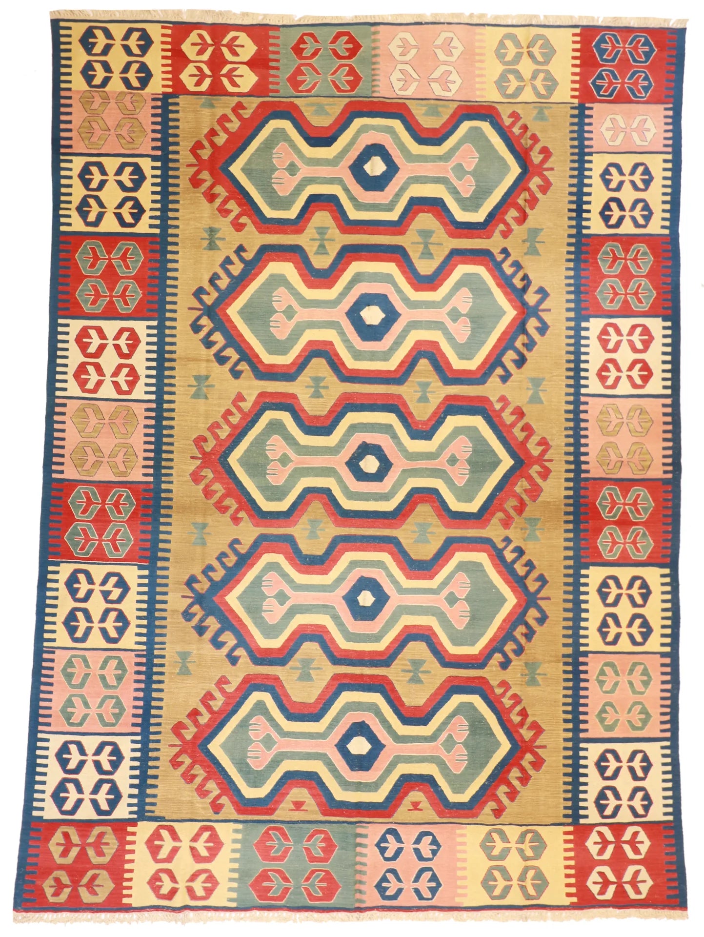 8.7 x 11.11 - Kilim Wool All Over Rectangle - Finest Hand-Made Quality Wool — 26103