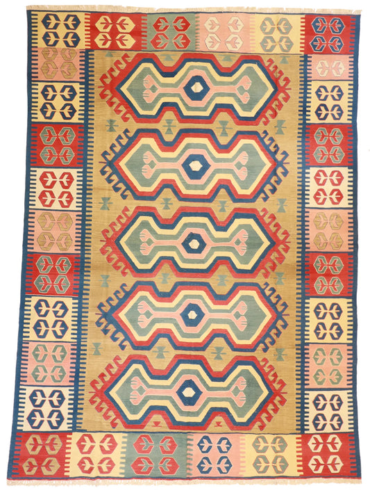 8.7 x 11.11 - Kilim Wool All Over Rectangle - Finest Hand-Made Quality Wool - 26103