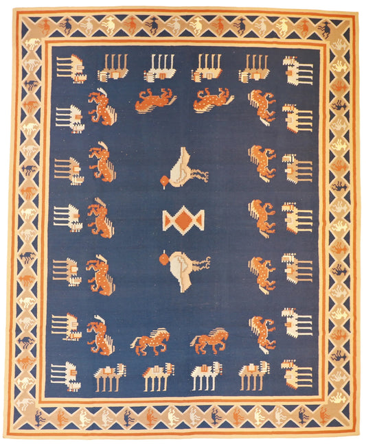 12 x 14.11 - Kilim Wool All Over Rectangle - Finest Hand-Made Quality Wool — 26388