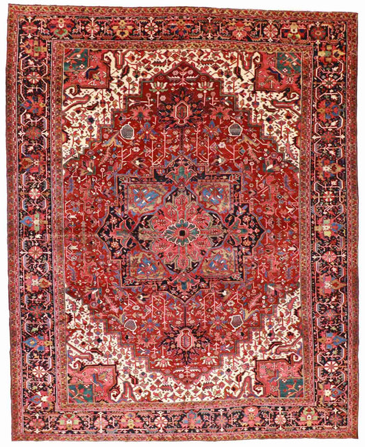 10.7 x 13.1 - Serapie Wool Traditional Rectangle - Finest Hand-Knotted Quality Wool — 37513