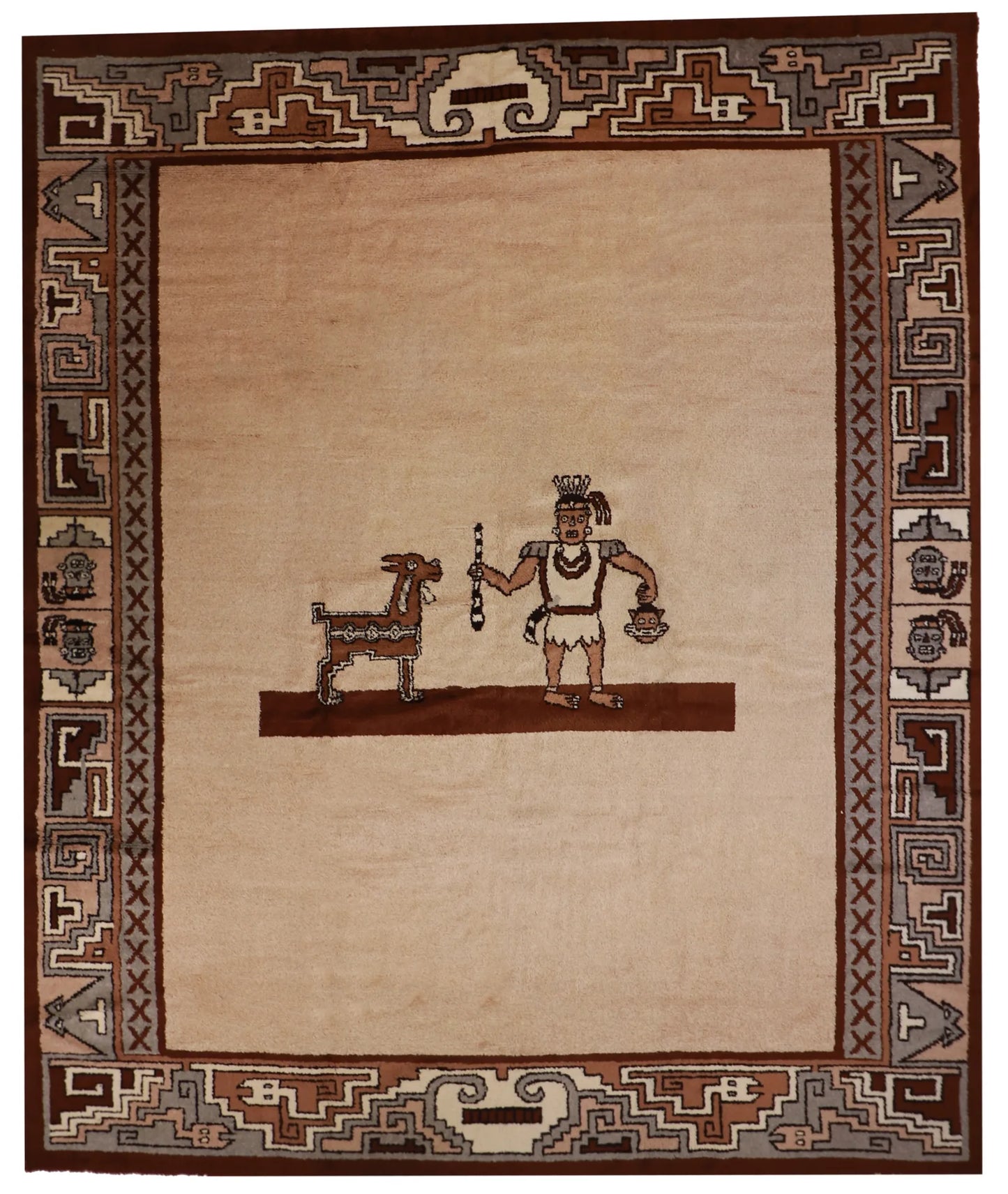 12 x 14.5 - Tribal Wool All Over Rectangle - Finest Hand-Knotted Quality Wool — 4027