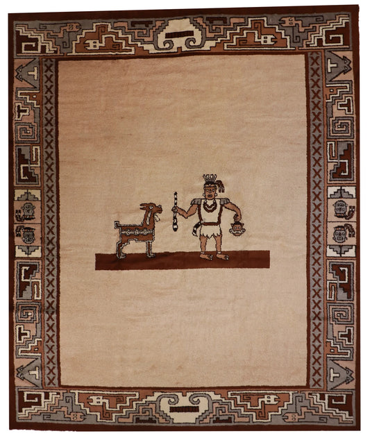 12 x 14.5 - Tribal Wool All Over Rectangle - Finest Hand-Knotted Quality Wool — 4027