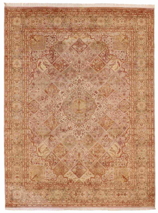 9.1 x 12.1 - Tabriz Fine All Over Rectangle - Hand Woven Rug — 50384