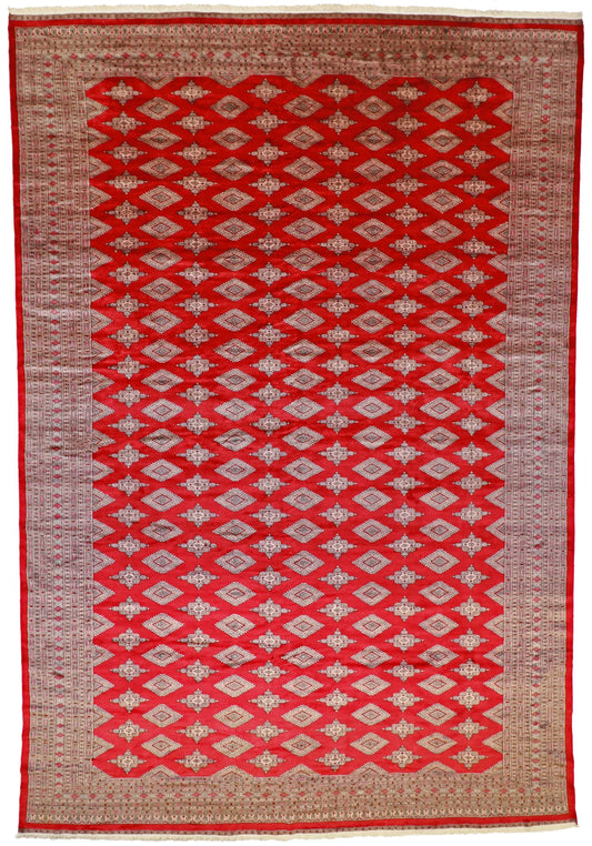 12.1 x 18 - Kashmirie Wool Geometric Rectangle - Hand Woven Rug — 50717