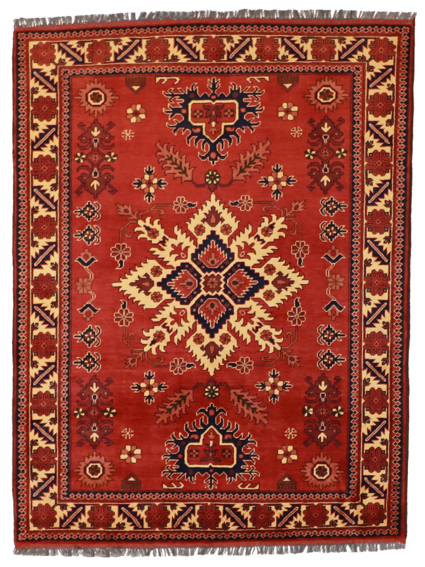 5 x 6.7 - Farahan Wool Traditional Rectangle - Finest Hand-Knotted Quality Wool — 50892