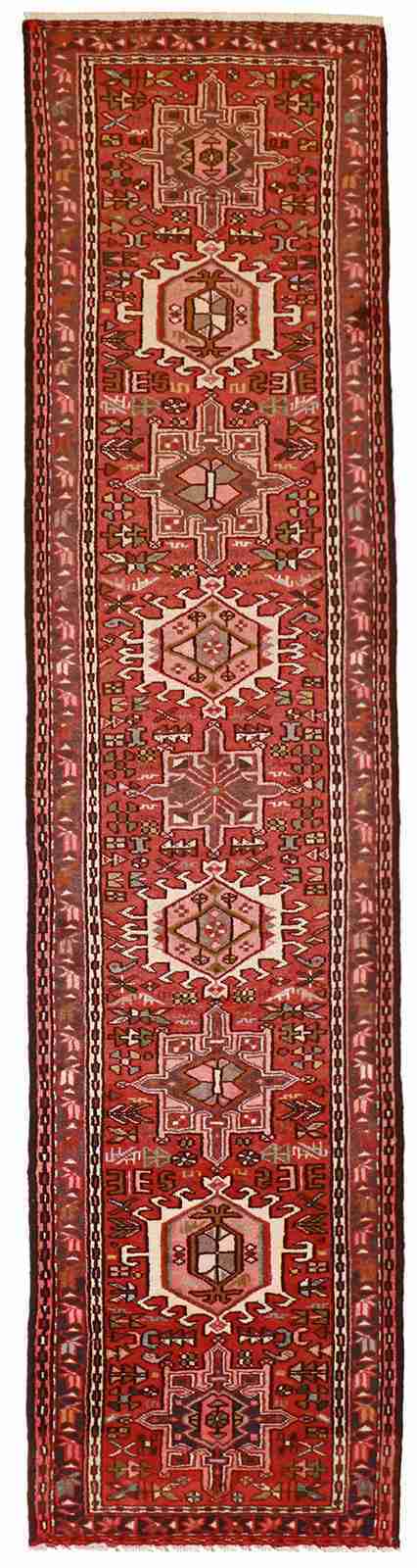 2.5 x 9.10 - Karajeh Fine Geometric Rectangle - Hand Woven Rug — 52017