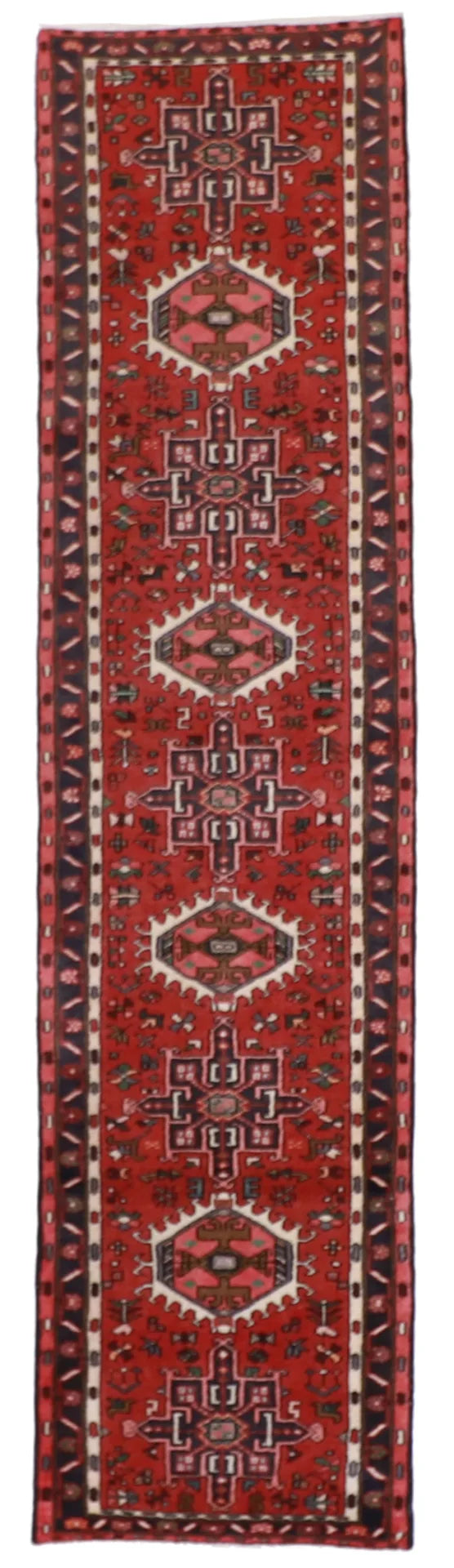 2.4 x 9.4 - Karajeh Silk Geometric Rectangle - Finest Hand-Knotted Quality Wool — 52025