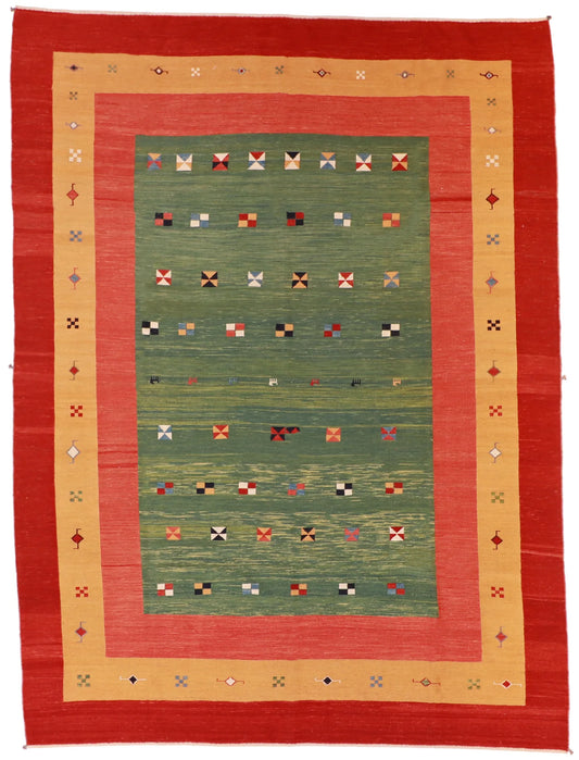 8.8 x 11.6 - Sumak Wool Modern Rectangle - Finest Hand-Made Quality Wool - 52152