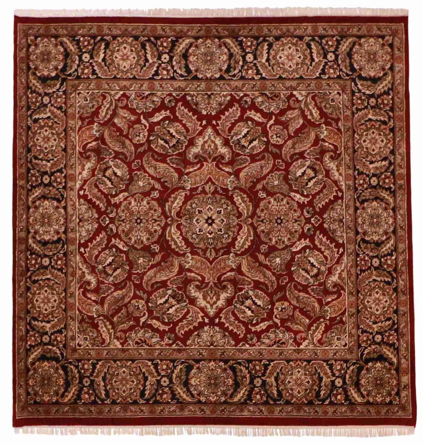 7.1 x 7.11 - Kashan Wool Traditional Square - Finest Hand-Knotted Quality Wool — 52653