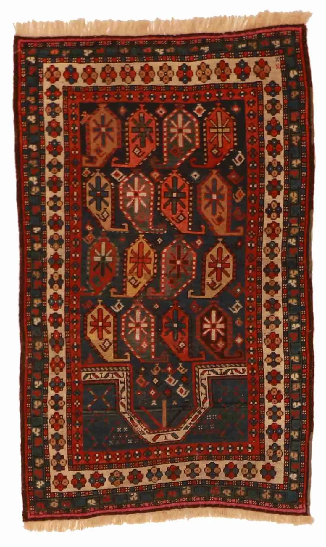 2.8 x 4.3 - Karabagh Wool Geometric Rectangle - Finest Hand-Knotted Quality Wool — 53139