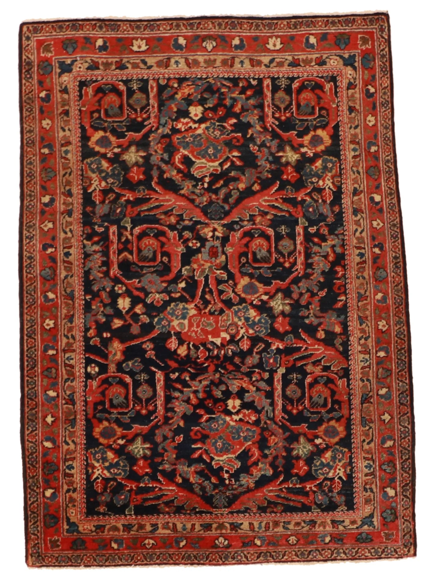 3.7 x 5 - Sarouk Wool All Over Rectangle - Finest Hand-Knotted Quality Wool — 53163