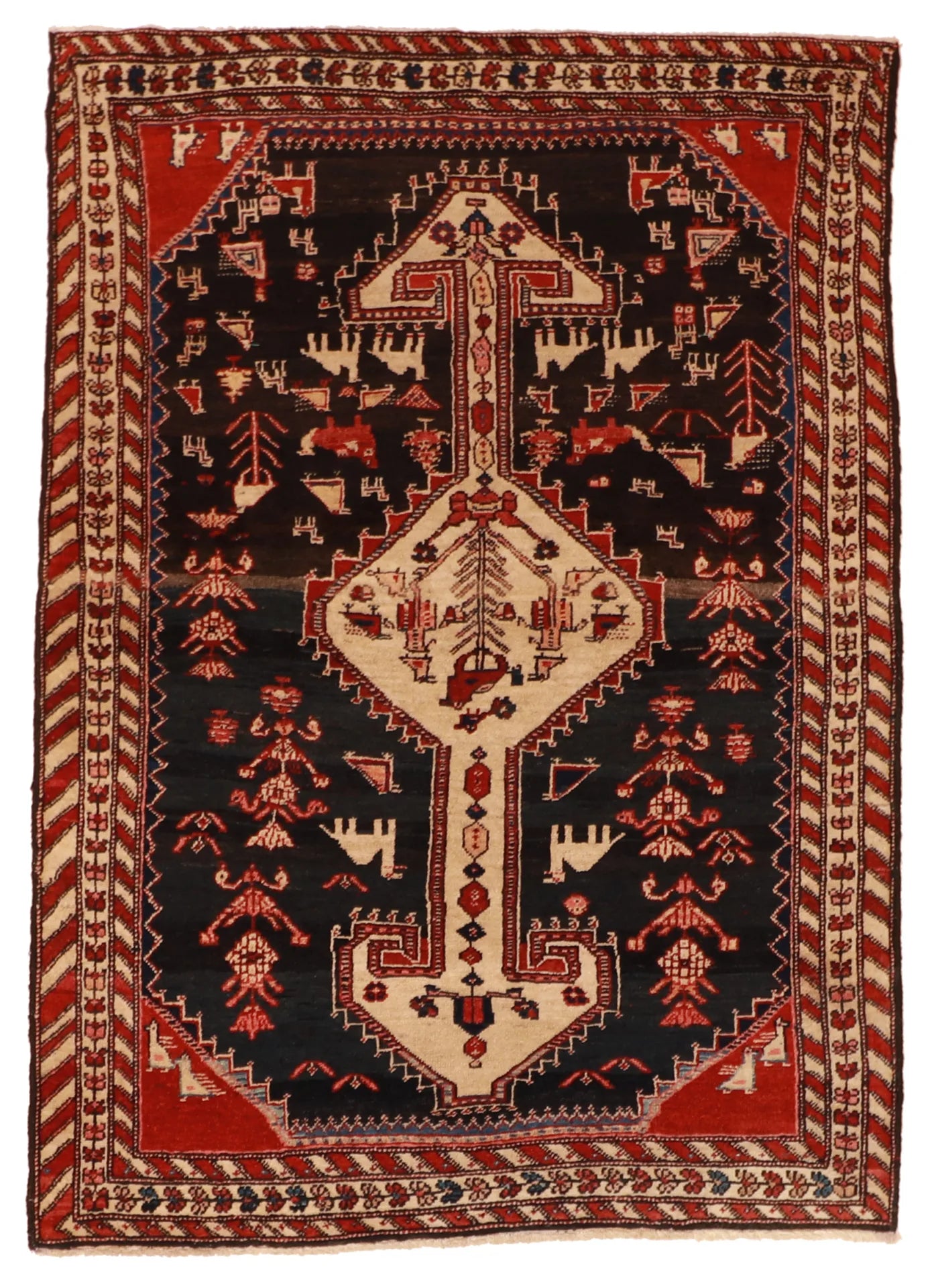 4.5 x 6.2 - Bakhtiarie Wool Traditional Rectangle - Finest Hand-Knotted Quality Wool — 53197