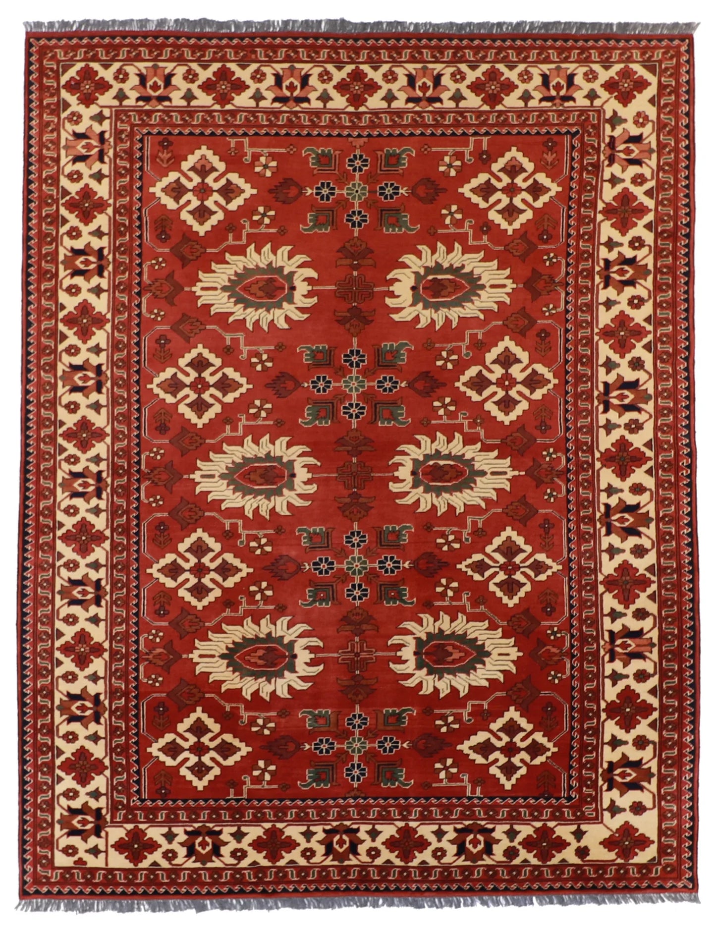 7.3 x 9.2 - Malayer Wool Traditional Rectangle - Finest Hand-Knotted Quality Wool — 53271