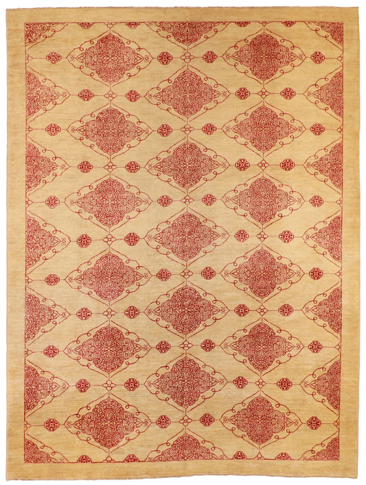 9.11 x 13.2 - Ziegler Mahal Fine All Over Rectangle - Finest Hand-Knotted Quality Wool — 53482