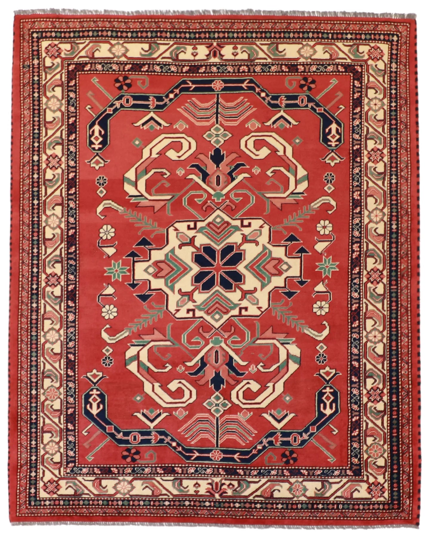 5.3 x 6.6 - Khorasan Wool Transitional Rectangle - Finest Hand-Knotted Quality Wool — 54330