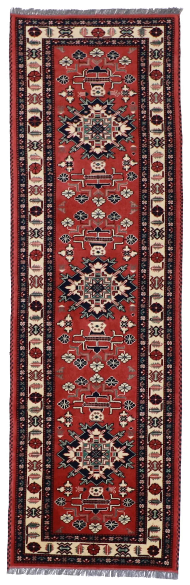 2.10 x 9.5 - Gashgai Fine/Wool Geometric Rectangle - Finest Hand-Knotted Quality Wool — 54367