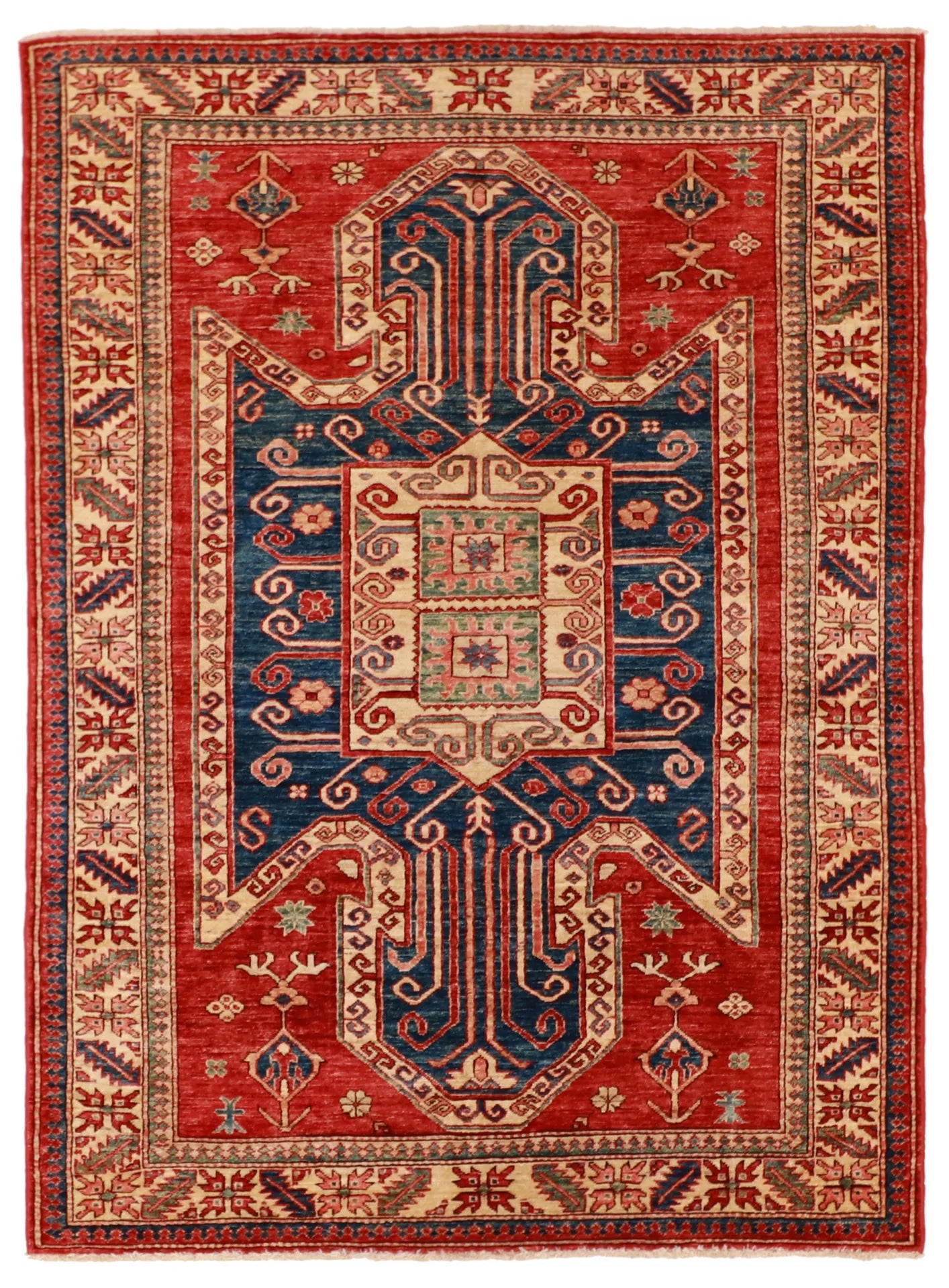 4.10 x 6.6 - Heriz Wool Traditional Rectangle - Finest Hand-Knotted Quality Wool — 54428