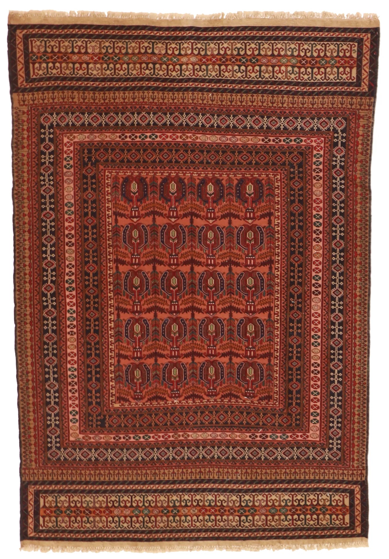 4.2 x 6 - Baluch Fine Geometric Rectangle - Finest Hand-Made Quality Wool — 54550