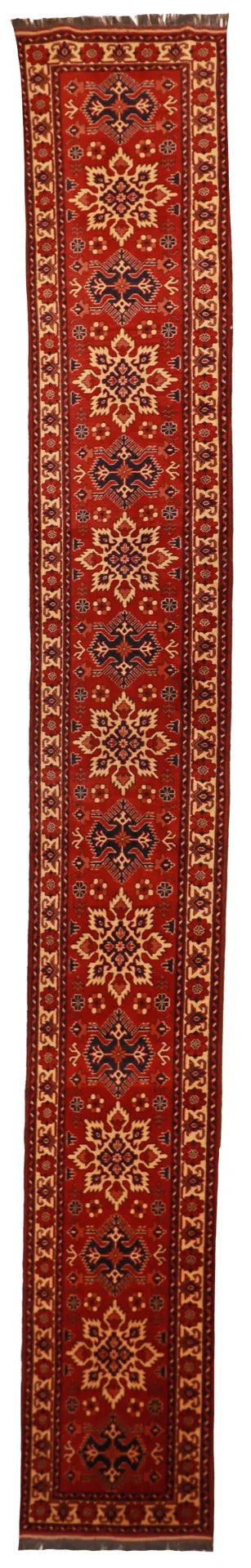 2.6 x 19.2 - Malayer Fine/Wool Geometric Rectangle - Hand Woven Rug — 54584