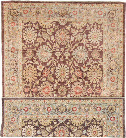 W 6 L 8.7 Yazd 100% Wool Hand-Woven All-Over Design - 54668