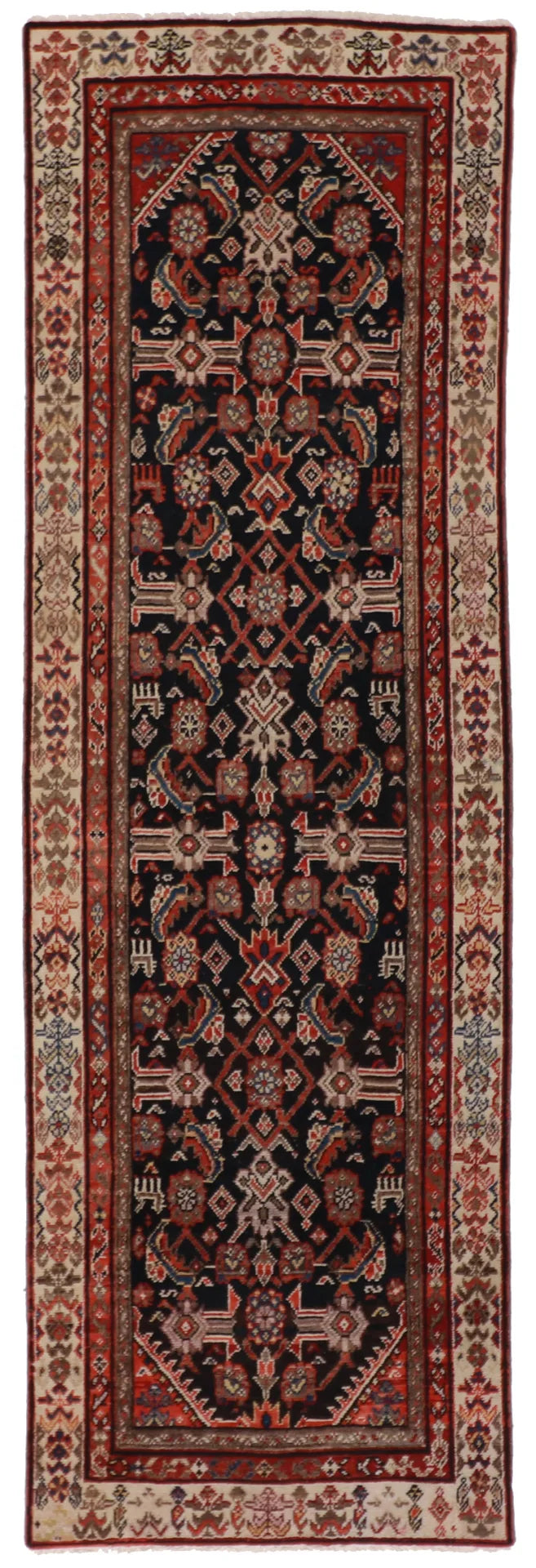 2.11 x 9 - Malayer Wool Geometric Rectangle - Finest Hand-Knotted Quality Wool — 55242