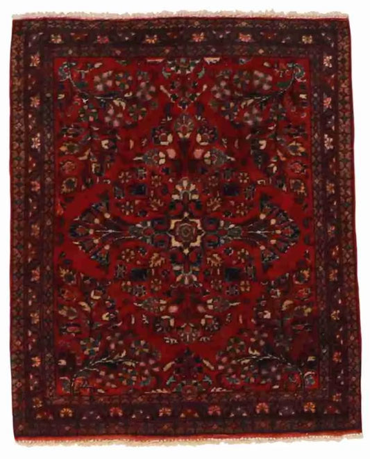 1.11 x 2.4 - Sarouk Wool Floral Rectangle - Finest Hand-Knotted Quality Wool - Antique — 55405