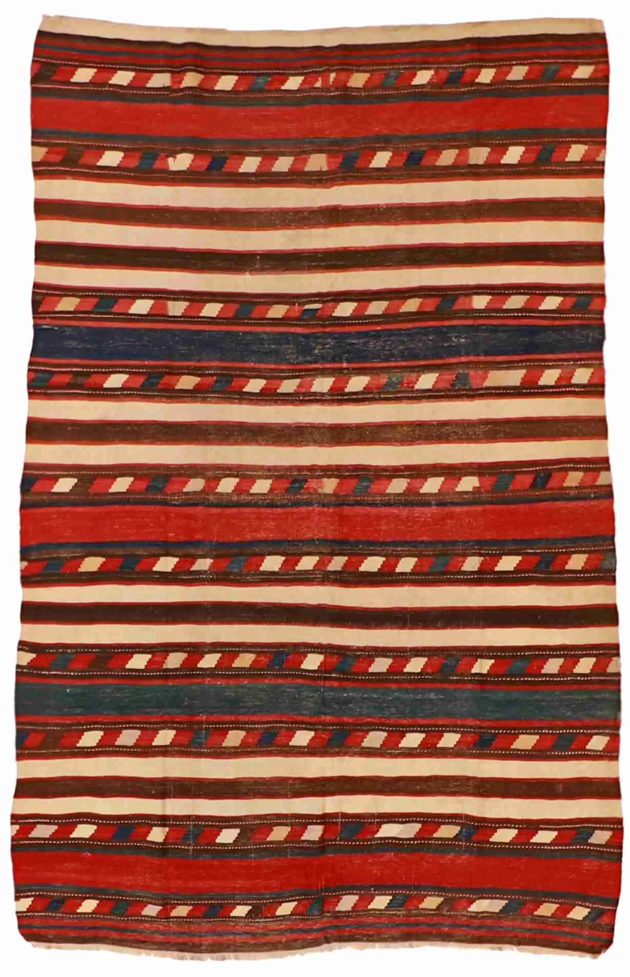 5 x 7.9 - Kilim Fine Geometric Rectangle - Finest Hand-Made Quality Wool - 55826