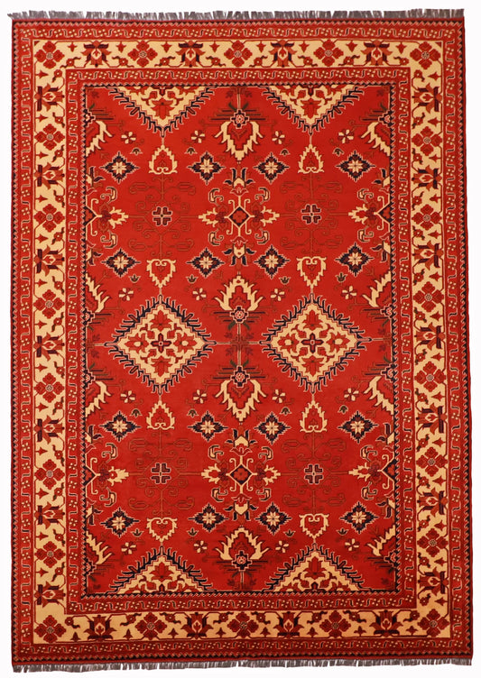 9 x 12.8 - Navajo Fine All Over Rectangle - Hand Woven Rug — 56065