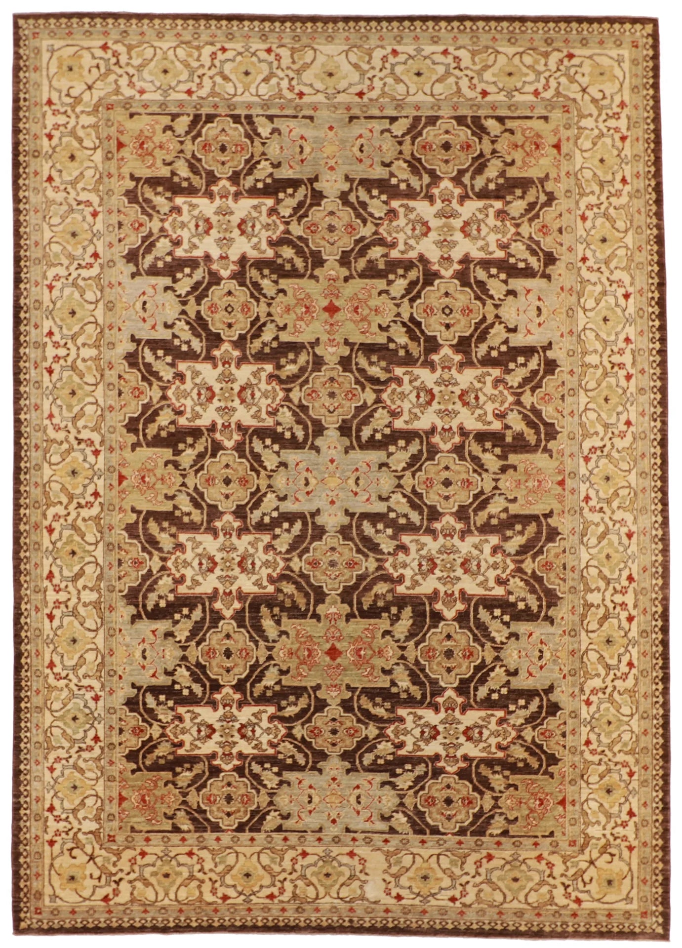 9.60 x 13 - Mahal Fine All Over Rectangle - Finest Hand-Knotted Quality Wool — 56235