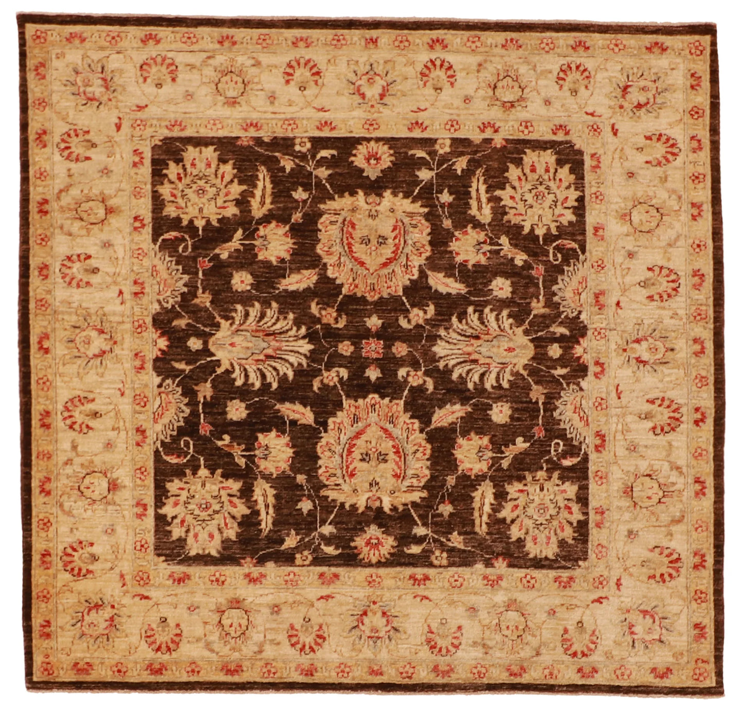 5 x 4.11 - Mahal Wool Traditional Rectangle - Finest Hand-Knotted Quality Wool — 56258