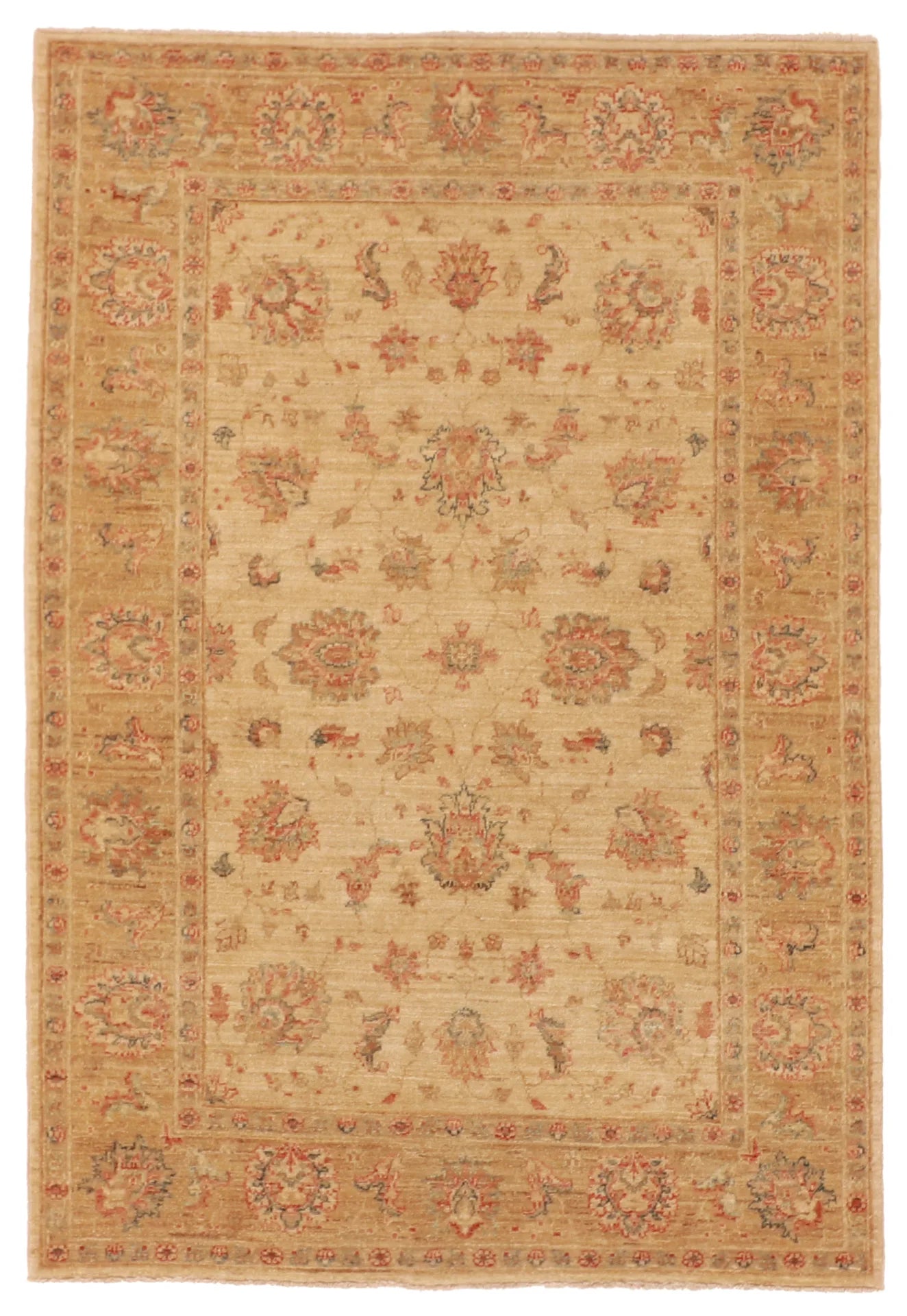 4.1 x 6 - Kerman Fine All Over Rectangle - Hand Woven Rug — 56265