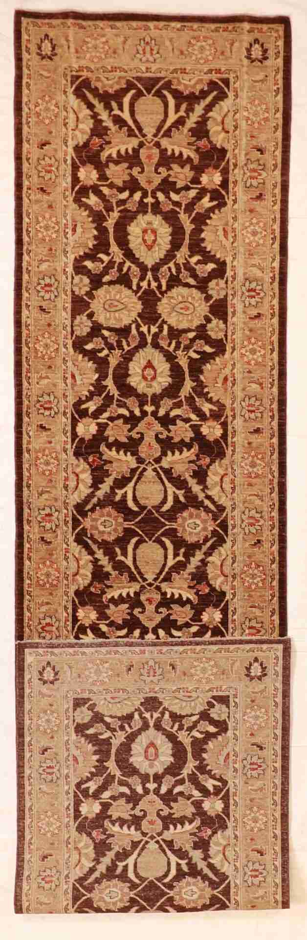 W 3.3 - L 14 - Sultan Abad Fine All Over Runner - Finest Hand-Knotted Quality Wool - 56364