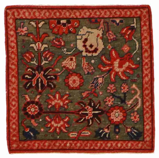 2 x 2 - Mahal Wool All Over Square - Finest Hand-Knotted Quality Wool — 56588